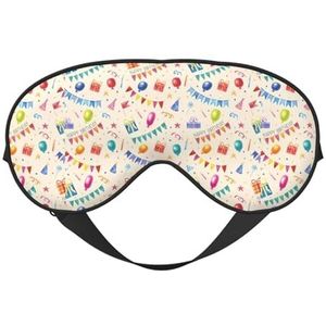 Kleurrijke verjaardagswensen, uniseks, elastisch, verstelbaar gespontwerp, verduisterend, slaapmasker voor thuis, reizen, yoga, kantoor, dutje