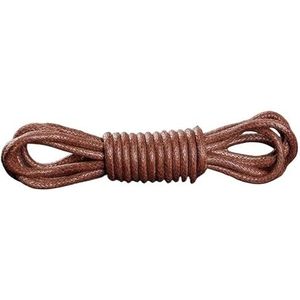 Platte schoenveters, 1 paar katoenen gewaxte schoenveters ronde laarzen veters mannen ronde Oxford schoenveters(Red Brown,60cm)