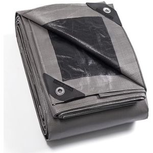 GUARD SHIELD Afdekzeil, met inslagringen, waterdicht, 2 m x 3 m, grijs/zwart, zeildoek, 160 g/m², afdekzeil, multifunctioneel, scheurvast, uv-gestabiliseerd, schimmelbestendig