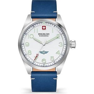 Swiss Military Hanowa SMWGA2100403 Analoog kwartshorloge voor heren, met roestvrijstalen armband, blauw, Eén maat, Riemen.