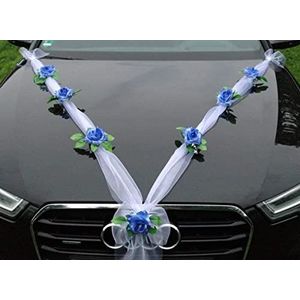 Autoschmuck Organza M slinger met rozen voor bruid en bruidegom / bruiloft auto decoratie
