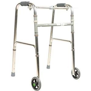 Stand Assist Walker Opvouwbaar Rollend Looprek Mobiliteitshulp met 2 Wielen Kruk voor Ouderen, Volwassenen, Senioren, Handicap, Gehandicapten