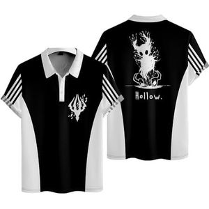 Hollow Knight Merch Poloshirts Mannen Vrouwen Mode Tee Unisex Jongens Meisjes Cool Gaming Korte Mouw Shirts, Zwart, 5XL