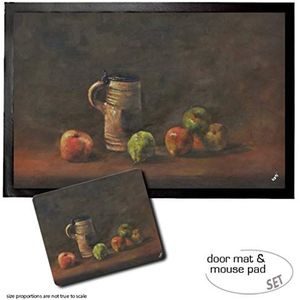 1art1 Vincent Van Gogh, Still Life With Beer Mug And Fruit, 1881 Deurmat (60x40 cm) + Muismat (23x19 cm) Cadeauset