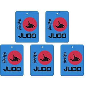 Japan Judo Vlag Auto Luchtverfrisser Opknoping Auto Aromatherapie Tabletten Hanger Charms Voor Vrouwen Mannen Gift Vierkant