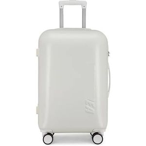 Koffer 20 inch bagagecombinatieslot reiskoffers met dempende wielen Dames trolleybagagetas met ritssluiting (Color : Cereal White, Size : 22 inches)