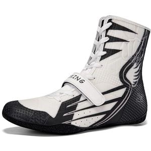 Hiuzylqx Worstelschoenen voor heren, hoge professionele bokslaarzen, antislip, robuust en ademend, powerliften, bodybuildinglaarzen, gewichtheffen,D,38 EU