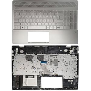 Voor HP Pavilion 15-CW 15-CS TPN-Q208 TPN-Q210 US/Russisch/Latijns laptoptoetsenbord Palmrest bovenste afdekking zilver(LA NO Backlit)