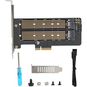 Riser Card voor Windows/OS X/Linux, M Key/B Key Harde Schijf, SSD Naar PCIE SATA Dual‑Disk Transfer Uitbreidingskaart, Veilig in Gebruik, PH39