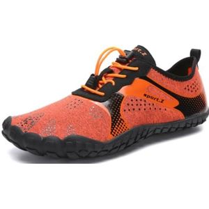 TEXSTYLE Waterschoenen voor dames en heren, sneldrogend, uniseks, zwemschoenen voor mannen, strand, duiken, surfen, boottochten, snorkelschoenen, Oranje, 7 UK Wide