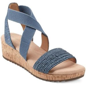 Easy Spirit Dames Lorena Wedge Sandaal, Blauw/Goud Multi, 4 UK