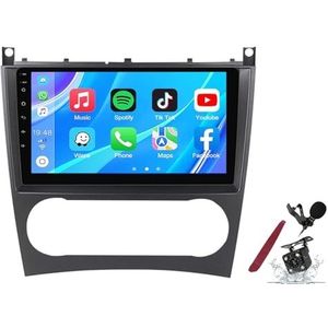 Android 14 Autoradio Stereo voor B-enz C-Klasse W203 (2004-2011) 9-inch Touchscreen Multimedia Speler met Draadloze Carplay GPS Navigatie FM RDS Bluetooth 5G-WiFi SWC DSP,M120s