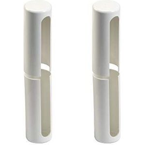 JUVA Anuba scharnierhulzen ronde afdekkappen voor 3- DIM deurscharnier SFS ø 20 mm | kunststof wit | sierhulzen voor bandhoogte 112 mm | 2 paar - bandhulzen voor inboorbanden