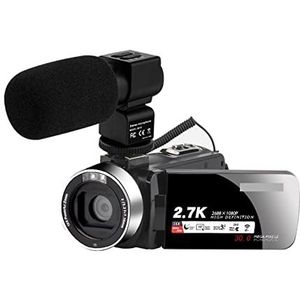 Videocamera, 2.7K Video Camera Portable Digital Camcorder 16X Digital Zoom 3.0 Inch Touch LCD Screen Camcorder With WiFi(32GB SD Card,Camera-Mic)