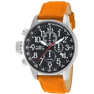Invicta Force Lefty Quartz Horloge voor heren met zwarte wijzerplaat Chronograaf Display en Oranje Nylon Band 11520