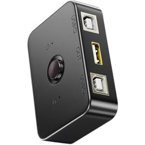 USB Selector - USB Power - Printer Sharer - Geschikt voor Twee Computers - Zwart