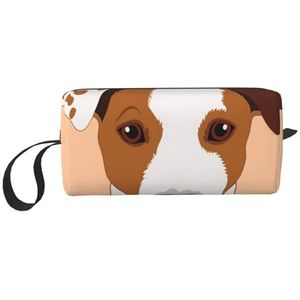 Make-up tas, ontvangen tas reizen cosmetische tas toilettas draagbare make-up zakje organisator, Jack Russell Terrier hond, zoals afgebeeld, Eén maat