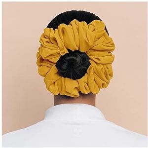 Hoofdbanden ​Voor Dames Maleisische bos haar stropdas for moslim vrouwen chiffon rubberen band prachtige hijab volumizing scrunchie hoofddoek accessoires Haarband (Size : Yellow)