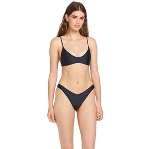 Volcom Dames Simply Solid V Badpak Bikinibroekje Zwart, Medium, Zwart, M