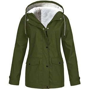 Waterdichte winterjassen voor dames, warme fleece, outdoor regenjas met capuchon, winddichte warme jas voor bergbeklimmen, wandelen, kamperen