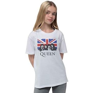 Queen Kids T Shirt Vintage Union Jack Band Logo nieuw Officieel Wit Ages 3-12