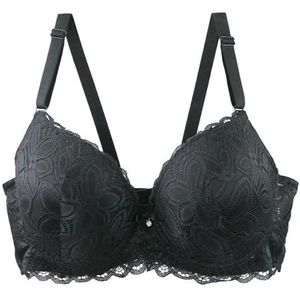 Sexy Gewatteerde Push Up Bras Cup Ondergoed voor Vrouwen Plus Size Lingerie, Zwart, 80C