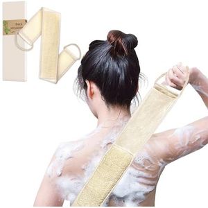 Natuurlijke loofah rugscrubber voor douche (1 stuk), exfoliërende bad luffa spons gemaakt van biologische loofa voor mannen en vrouwen
