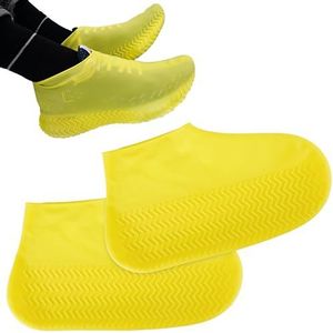 biped 1 paar waterdichte schoenovertrekken - siliconenovertrekken voor veel schoenen - antislip overschoenen tegen regen en modder z2924(yellow,L=38-42)