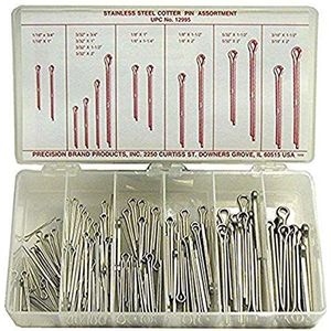 RVS Cotter Pin Assortiment (124 stuks), Inch, Met Case