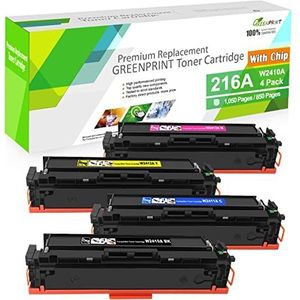 GREENPRINT [HP, 4 verpakkingen W2410A, W2411A, W2412A, W2413A, 1050 pagina's zwart, 850 pagina's CMY voor M155a, M155nw, M182n, M182nw, M183fw]