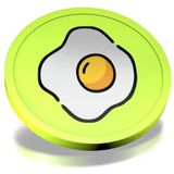 CombiCraft ontbijt consumptiemunten lime groen - munten met een opdruk van gebakken ei - diameter 29 mm - verpakking 100 stuks - handig betaalmiddel voor festivals, evenementen en horeca
