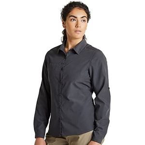 Craghoppers Dames Expert Dames Kiwi L/S Shirt Knop, Carbon Grijs, 40