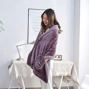 Poncho - Flanel - Draagbare Deken - Winter - Dubbelzijdige Fleece Cape Jacket
