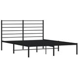 VidaXL Bedframe Hoofdbord Metaal Zwart 135x190 cm