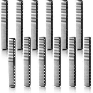 Carbon haarsnijkam, hittebestendige koolstofvezelkam, geschikt voor kappers, professionele koolstofkammen, haarknipkammen