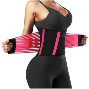 Taille Trainer Onderrugsteunbrace Ademende Lumbale Decompressieband Taille Rughoudingcorrectie Buikweggordel(Pink,XXL)