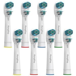 Vervangende opzetborstels voor Oralb Dual Clean, generieke dubbele kop tandenborstelkoppen compatibel met Oralb Braun elektrische tandenborstel, 8 stuks