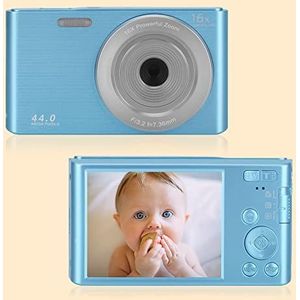 Digitale Camera, 44MP Vintage Digitale Foto Camera Time-lapse Opname 4K Fotografische Camcorder Compact Vlog Video Recorder for Kinderen Gift(32G SD Card,BLUE)