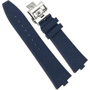 dayeer Fluoros rubberen horlogebanden voor Vacheron Constantin Overseas Convex Type Quick Change-apparaatband (Color : Blue, Size : 24mm x 7mm)