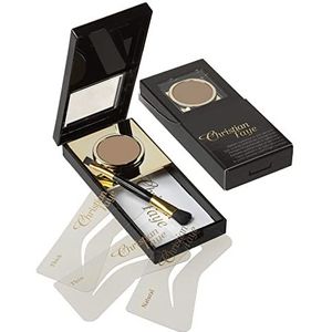 Christian Faye Wenkbrauwmake-up, semi-permanent, waterbestendig, veegvast, tot 24 uur houdbaar, incl. 3 sjablonen (bruin)