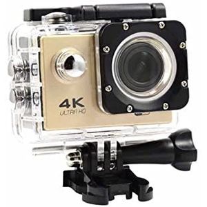 Actiecamera, Mini Sport Action Camera WiFi Ultra HD 4K 1080P 16 Megas Video Recorder Waterdicht DVR Camcorder Helmet Video Recording Cameras(Golden)