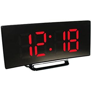 EDFCVG Wekker spiegel scherm digitale alarm Snooze display Time Night LCD Licht/AAA Aangedreven elektronische desktopklokken(Rosso)