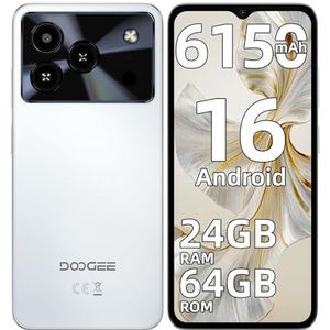 DOOGEE Note 56 Smartphone Android 16, 6150 mAh, 24 GB + 64 GB/2 TB mobiele telefoon, 6,56 inch 90 Hz mobiele telefoons en smartphone, 8 MP mobiele telefoons, 4G Dual SIM/Face ID/OTG/GPS/8,45 mm