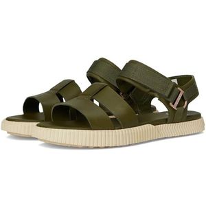 Sorel Ona Ave platte sandaal met enkelbandje voor dames, Utility Groen Gebleekt Keramiek, 39.5 EU
