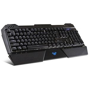 Beastron Mechanisch Bedraad Gaming-Toetsenbord met Blauwe Schakelaars, Polssteun, Compatibel met PC en Mac
