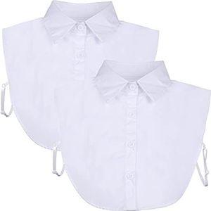 Tatuo 2 Stuks Nep Kraag Afneembare Blouse Dickey Kraag Half Shirts Valse Kraag voor Vrouwen Gunsten
