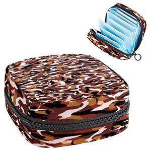 Multicam Camouflage Textuur,Periode Pouch Draagbaar,Tampon Opbergtas,Tampon Houder voor Portemonnee Vrouwelijke Product Organizer, Meerkleurig, 4.7x6.6x6.6 in/12x17x17 cm