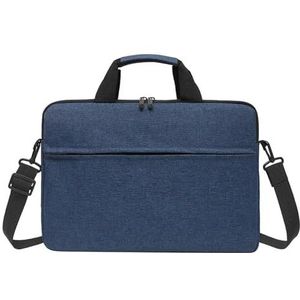 NBHDWF Laptop draagtas past voor 13-15 inch laptop en tablet schouderriem duurzame waterafstotende stof business casual school laptop tas, Donkerblauw, 13 13.3 14 inch
