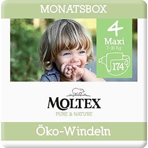 Moltex Pure & Nature Eco luiers maat 4 Maxi (9-15 kg) maandbox - 174 biologische luiers