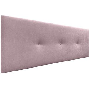 DHOME Aqualine Pro Hoofdbord van kunstleer of stof, met 2 rijen knopen, gevoerd hoofdeinde, luxe bed (150 cm/160 cm, roze stof)